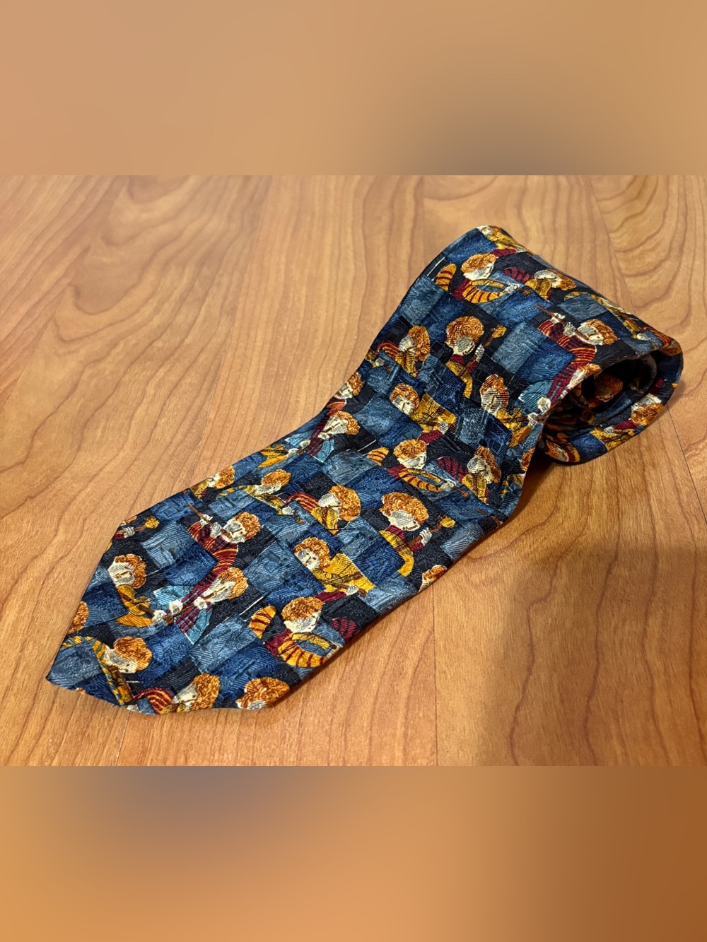 Ermenegildo Zegna Musician / Band  Necktie Made in Italy 100% Silk Blue Yellow